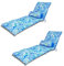 Set mit 2 Kissen für Liegestuhl und 2 Nackenrollen, 195 x 60 x 5 cm & 45 x 18 cm, Motiv Arabeske