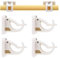 TULEBOLIAN 4PCS Self-Adhesive Curtain Rod Brackets - No-Drill Drapery Hook Holders for Curtain Poles, Towel Rods, or Fixing Rods, Ideal for Home, Kitchen, Bathroom, or Hotel Use