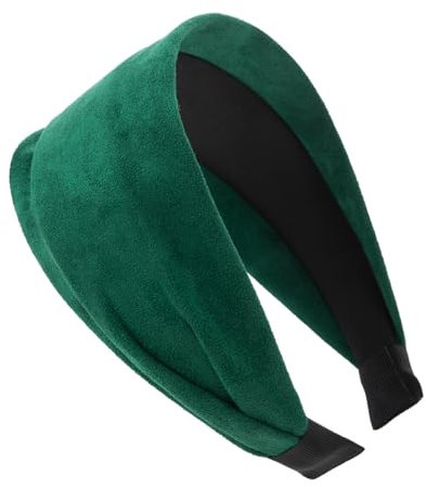 axy Breiter Haarreif mit leichtem Flanell Wunderschön Damen Stirnband Haarschmuck Haarreifen Hairband HR10A (Grün)
