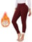 Vorvowry Fleece Lined Leggings Women UK Thick Warm Fluffy Elastic High Waisted Tummy Control Ladies Winter Thermal Leggings M Wine Red