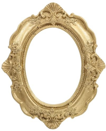 FRCOLOR Vintage-Bilderrahmen Ovaler Bilderrahmen Im Europäischen Stil Tisch-Fotorahmen Ornament DIY- -Display-Rahmen