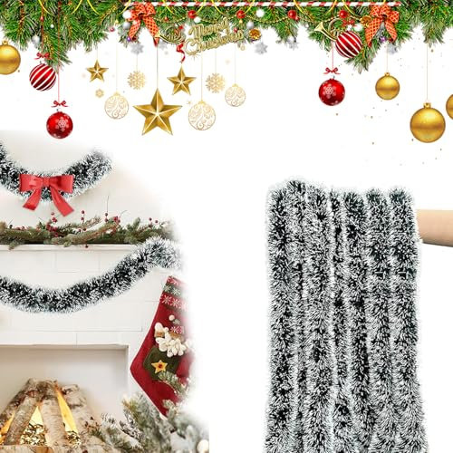 YongSral Weihnachtsgirlande, 5 Pièces 2M Künstliche Tannengirlande, Girlande Weihnachten, Girlande Tannengrün, Weihnachtsdeko Girlande, Tannengrün Christmas Garland für Treppe, Kamin und Party