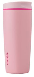 Owala SmoothSip Slider Insulated Stainless Steel Coffee Tumbler, Reusable Iced Coffee Cup, Hot Coffee Travel Mug, BPA Free 20 oz, Pucker Up