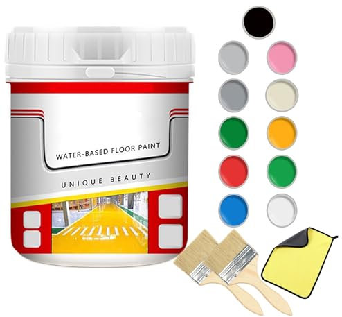 Quick-Dry Anti-Slip Water-Based Floor Paint, 500G Anti-Slip Concrete Paint, Interior/Exterior (Grey)