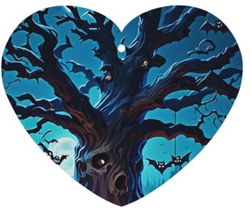 Carte désodorisante lavande à suspendre pour voiture, bureau ou maison, décoration automatique avec imprimé arbre mort de nuit d'Halloween