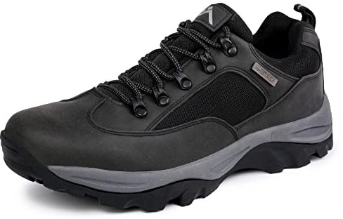 CC-Los Wanderschuhe Herren Wasserdicht Wanderhalbschuhe rutschfest Trekkingschuhe für alle Wetterbedingungen Outdoor Schwarz Größe 43 EU
