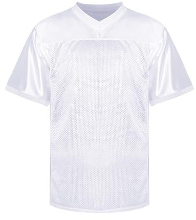 Mymyguoe Football Jersey Men's Blank Football Practice Jersey for Athletic Training and Daily Leisure Plain Exercise Team Sports Uniforms Hip Hop Hipster Mesh Pullover, White, S