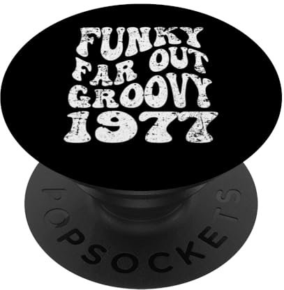 Funky Far Out Groovy 1977 Retro Geburtstag Jahrestag Design PopSockets Klebender PopGrip
