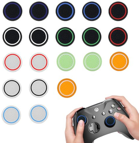 Joystick Kappen Thumb Grips Silikon Joystick Schutz Aufsätze 20 Stück Ersatzkappe für Controller Thumbstick Grip Caps für PS5 PS4 Xbox One Series X/S