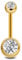 TPZORJX 14G Bauchnabelpiercing Titan Gold 10mm 12mm 14mm 16mm Stablänge Piercing Bauchnabel Lang CZ Kugeln Titanium Belly Button Piercing Navel Bars 1.6mm Nabelring Frau Mann Geschenk Schmuck