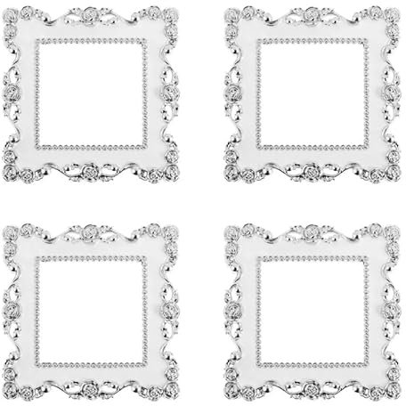 4X Resin Single Light Switch Cover Surround Socket Finger Elegant Plate Panel Deco (Silver)