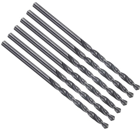 PATIKIL 3 brocas de 32 pulgadas, vástago recto Jobber M2 de acero de alta velocidad nitruración de 135° negro para metal duro de acero inoxidable, paquete de 6