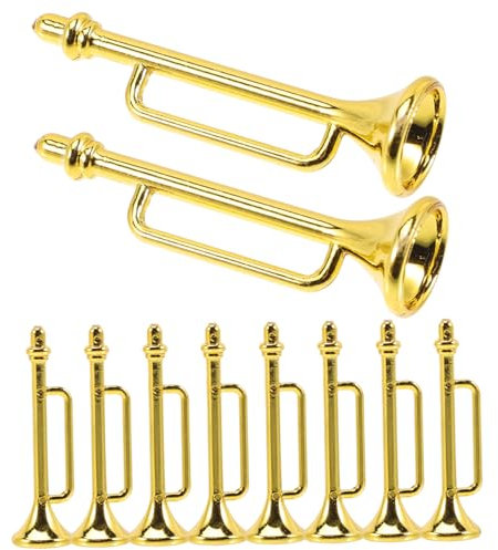 Toddmomy 10stücke Teiliges Miniatur Trompete Modelle Dekorative Musikinstrumente Für Puppenhaus Kreative Accessoires Für Sammler Fotorequisiten Und Wohnkultur