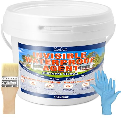 Revêtement imperméable transparent, 1 kg, mastic d'étanchéité étanche pour l'intérieur et l'extérieur, étanche 1000 g