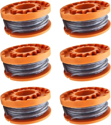 StarRing Bobine de fil et couvercle de rechange pour débroussailleuse Mac Allister MGTP18Li 1,65 mm 3 m WX150 Accessoires de rechange pour débroussailleuse Macallister (6 pièces)