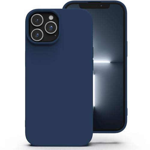 Zuvirelx Silikon Hülle für iPhone 13 Pro Max - Dunkelblau | Dünne, Rutschfest, Weiches Griff, Minimalistisch, Taschenpassend, Stoßfest Handyhülle