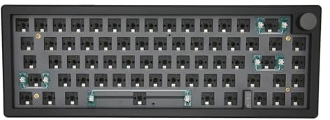 CHICIRIS DIY Mechanical Keyboard Kit Hotswappable 67 Keys Barebones Keyboard with RGB Knob Wireless 5.0 Suitable for All Switches for Customized (Black)