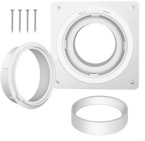 Aetluxery Dryer Vent Wall Plate Dryer Vent Quick Connector Kit Fits 4 Inch Tubes Hose,Dryer Vent Connector Kit,for Dryer Ventilation System, White