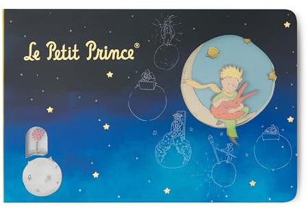 MOCIWORLD – Notizbuch Der kleine Prinz mit 3D-Einband – gebunden mit Stoffrückseite und hochwertiger Oberfläche – 60 Leere Seiten – Farbe: Blau – Format: A5