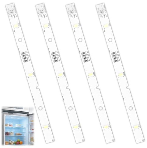 Piaeny 4Pcs LED Fridge Light, Refrigerator LED Strip Light Compatible with Kenwood KIFF5017 KIFF7020 RONGSHENG/HISENSE E349766 MDDZ-162A 1629348, Universal Fridge Light Bulb Replacement, DC12V 2W