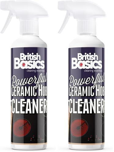 BritishBasics - Ceramic Hob Cleaner | Use on Induction Glass and Ceramic Cooker Tops 500ml (Pack of 2)