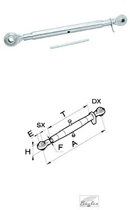 Troisième point complet trou ø 19 pour tracteur 50019 ( L = 540/740) min/max