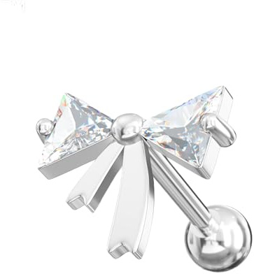 CZ Stein Band Bogen 16 Gauge 316L chirurgischer Stahl Knorpel Helix Tragus Piercing-Schmuck
