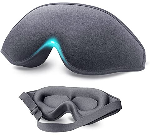 Schlafmaske, Baumwolle Augenmaske zum Schlafen, 100% lichtblockierende Schlafmaske, weich und bequem, mit verstellbaren breiten Riemen für Reisen/Schlafen/Schichtarbeit