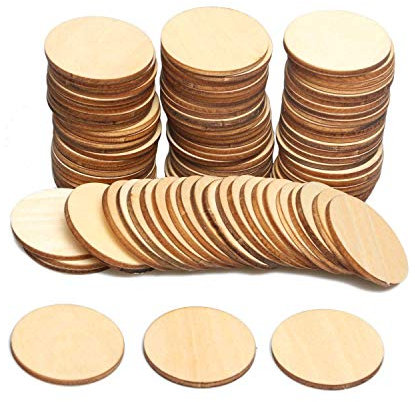 50Pcs Round Wood Discs for Crafts, 2 Inch Plain Natural Blank Wood Discs Slices Cutouts for Crafts, Coasters, Home Decorations or Ornaments