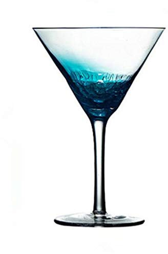Verres à vin en cristal bleu dégradé 100 % sans plomb - Verres à vin rouge craquelés - Verres à champagne
