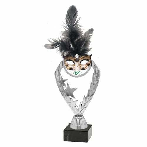 Generico Premio Coppa Trofeo miglior Maschera Carnevale Montato su Base in Marmo (Altezza 20cm)