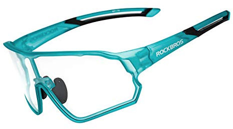 ROCKBROS Photochromic Sports Sunglasses UV 400 Protection Full Frame Cycling Sunglasses TR90 Frame Riding Ski Goggles Eyewear for Outdoor Sport Cycling Running Climbing Fishing Golf Driving