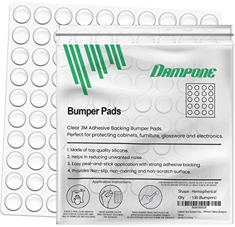 Dampone Parachoques de Goma para Puerta de gabinete, 100 Unidades, autoadhesivos, amortiguadores de Sonido, Almohadillas Transparentes para cajones, encimeras, armarios, cristalería y Muebles