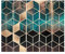 Bilderwelten Schiebegardinen Set Elisabeth Fredriksson Türkis Rosé goldene Geometrie 5 Flächenvorhänge 250 x 300cm Deckenhalterung