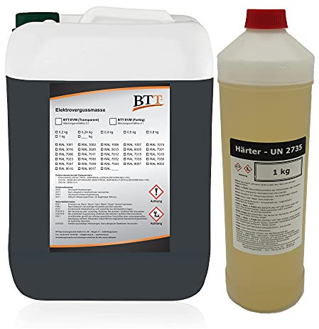 BTT-EVM Elektrovergussmasse RAL 7016 Anthrazitgrau (300g) auf 2K Epoxidharz Basis, IP68 bis 1000 Volt