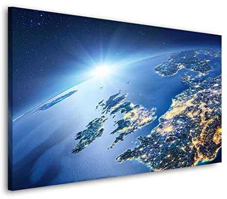 Kunstgestalten24 Leinwandbild Planet Erde Kunstdruck Raum u. Wanddekoration Übergrößen