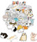 Bessy shop 100 Pcs Cute Cat Sticker Niedliche Katze Aufkleber,100 Stück Wasserdichte Vinyl Kawaii Aufkleber Tier-Aufkleber für Wasserflasche Laptop Skateboard Gepäck Fahrrad Auto Telefon Fall.