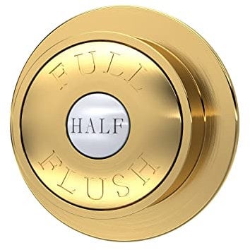 nuie TDPB03 Traditional Bathroom Dual Flush Round Push Button for Use with Concealed Cistern (Cistern Not Included), 70mm, Brushed Brass