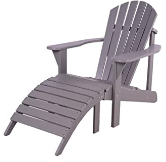 MaximaVida Adirondack Gartenstuhl mit Fußstütze Montreal grau- the original