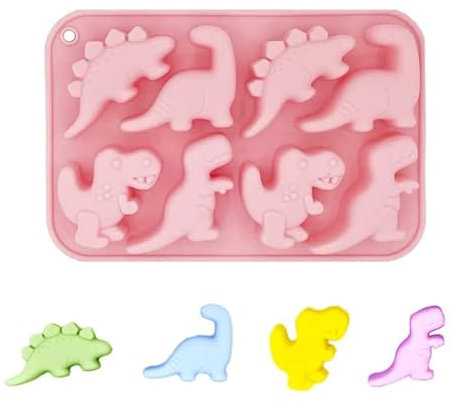 Selecto Bake Cute Dinosaur Silicone Molds 3D Dinosaur Baking Mould Tray DIY Baking Tool for Chocolate Cake Dessert Candy Mousse Pastry Handmade Soap Cupcake Topper