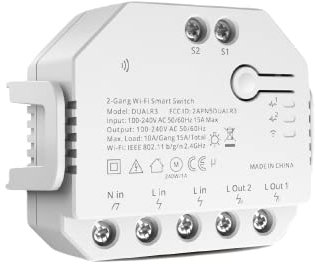 homehome.app Cortina enrollable compatible con Apple HomeKit Dual R3 Smart Home WiFi Switch 2 relés Siri Google Assistant Automation