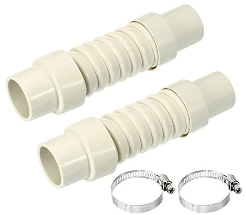 sourcing map Air Conditioner Drain Hose Connector 32mm Tube Fitting Replacement Part Accessories for Fan Coil Unit Ceiling Cassette AC, Beige Pack of 2