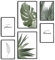 decomonkey | 6er Poster Set OHNE Bilderrahmen | Natur Pflanzen | 4 x DIN A4 & 2 x DIN A3 | Wohnzimmer Schlafzimmer Wandposter Blider Collage Modern Wanddeko Grün Schwarz Weiß Minimalistisch