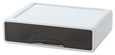 OSteed White Desktop Drawer for Paper, Stackable Office Storage for Desk, Craft Organizer and Large Container With Plastic Drawer for Office Supplies and Accessories