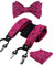 Alizeal Herren-Fliege, verstellbar, florales Paisleymuster, selbstgebunden, Einstecktuch und elastische Y-Form, 6 Clips, hot pink, Einheitsgröße