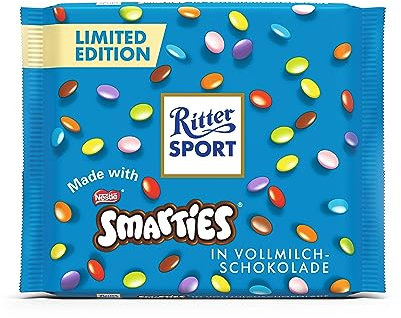 Ritter Sport 100 g Tafel Vollmilchschokolade mit Smarties, Limited Edition