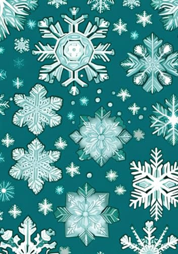 Edles Notizbuch für Weihnachten: mit schönen Schneekristallen