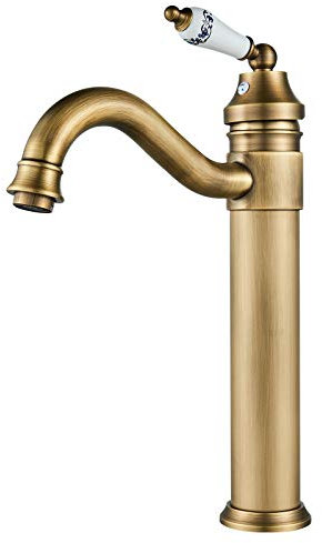 Namuoto Lavabo Robinet Laiton Haut, Robinet Salle de Bain avec Bec Haut Pivotant à 360° Mitigeur Lavabo, Chaude et Froide RéGlable de Mitigeur Lavabo, Mitigeur Salle de Bain
