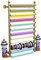 Geschenkpapier-Aufbewahrungsregal für die Wand, Bandständer aus Metall mit großer Kapazität für Blumenladen/Bastelraum, Verpackungsbandspender (Farbe: Gold, Größe: 70 x 20 x 120 cm)