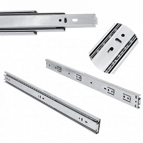 Stolmet Schubladenschiene Vollauszug Teleskopschienen Teleskopauszüge Schubladen Schienensystem Schubladenauszug bis 30 kg 750 mm Höhe 45 mm